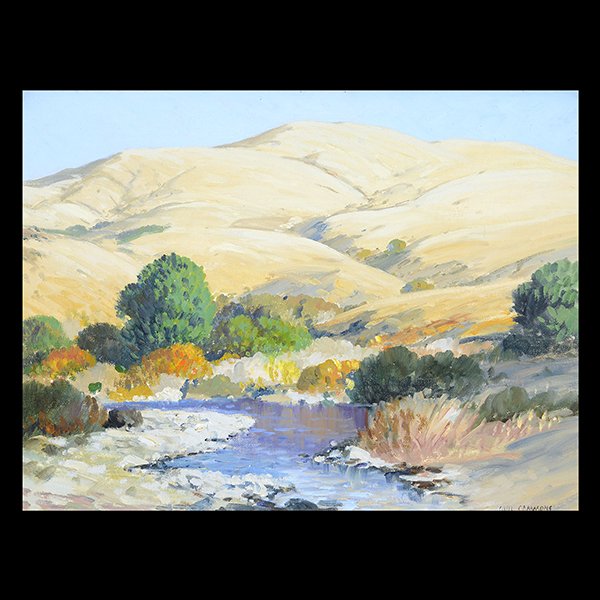 CARL SAMMONS "California River Landscape" Oil on Board. (1 of 5)