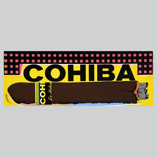 STEVE KAUFMAN "Cohiba" Silkscreen on Canvas. (1 of 5)