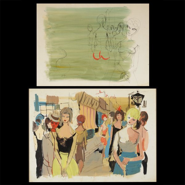 CHARLES LEVIER "Study of Woman" and "City Street" Ink (1 of 5)