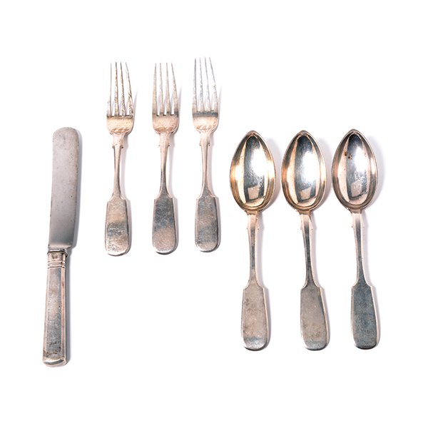 Set of Seven Russian 84 Standard Silver Flatwares (1 of 9)