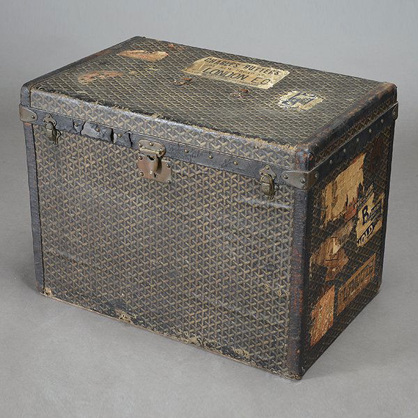 E. Goyard Trunk with Travel Tags and Labels (1 of 5)