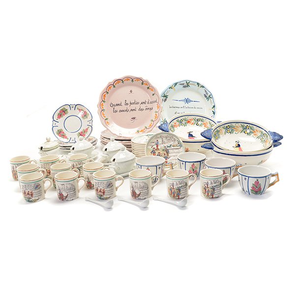Collection of French Quimperware and English China, (1 of 10)