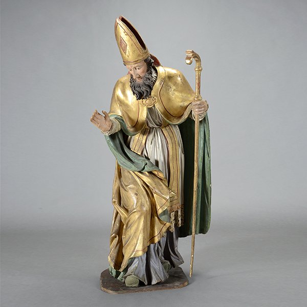 Continental Parcel Gilt Polychrome Figure of a Bishop (1 of 1)