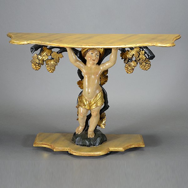 Italian Baroque Style Faux Bois Figural Support (1 of 1)