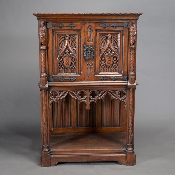 Gothic Revival Oak Cabinet (1 of 1)