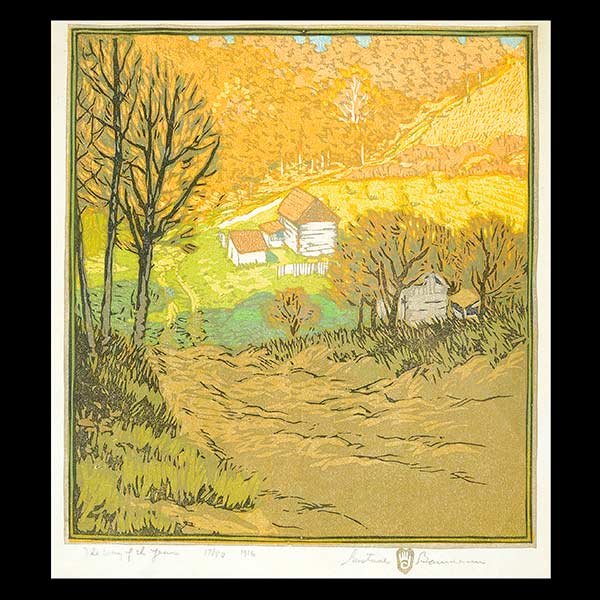 GUSTAVE BAUMANN "The Way of the Years" Woodblock. (1 of 6)