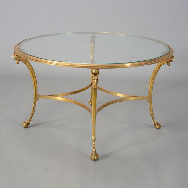 Maison Charles Gilt Bronze and Glass Circular Cocktail (1 of 1)