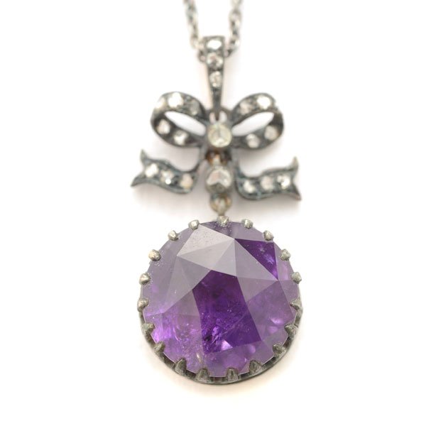 Amethyst, Diamond Blackened Silver-Gilt Necklace. (1 of 4)