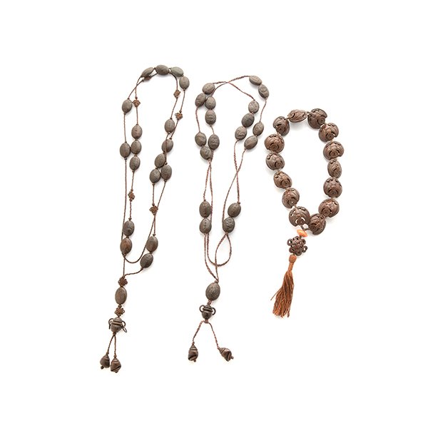 Collection of Three Chinese Carved Seed Bead Items. (1 of 4)