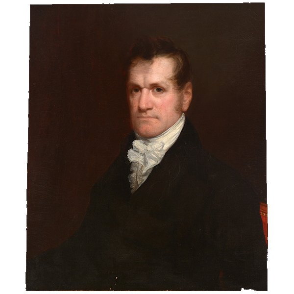 SAMUEL WALDO "Portrait of Cadwallader David Colden: SAMUEL WALDO (American 1783-1861) "Portrait of Cadwallader David Colden (1769-1834)" Oil on canvas. 30 x 25 1/4 inches; Frame: 37 5/8 x 32 5/8 inches.
