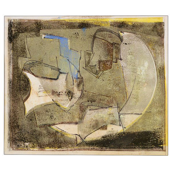 MANOLO MILLARES "Untitled" Framed Mixed Media on Paper. (1 of 5)
