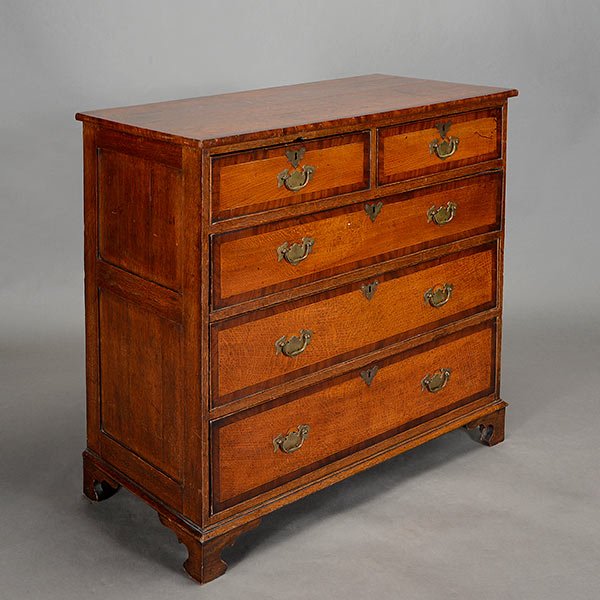 Georgian Oak Commode: George III Oak Commode {Dimensions 39 x 42 1/2 x 21 1/2 inches} Provenance: Property from a San Francisco Estate