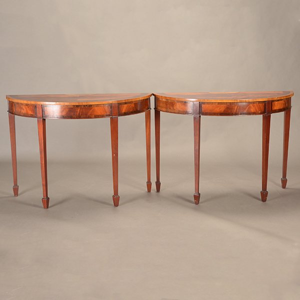 Pair of Chippendale Style Half Moon Console Tables (1 of 7)