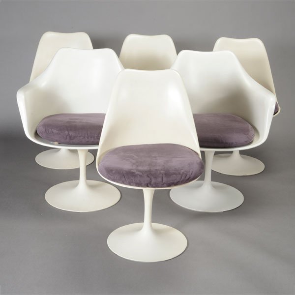 Set of Six Eero Saarinen Designed Tulip Chairs (1 of 4)