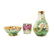 Belleek Vase with Lilies and Two T&V Limoges Porcelains