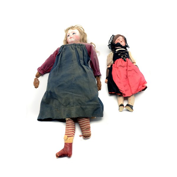 Two German Bisque Head Lady Dolls (1 of 10)