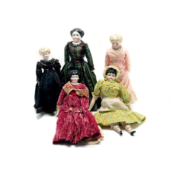 Five Mid Size Jenny Lind China Head Lady Dolls (1 of 10)