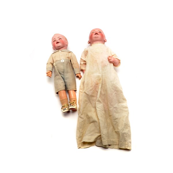 Two German Bisque Headed Boy Dolls (1 of 10)