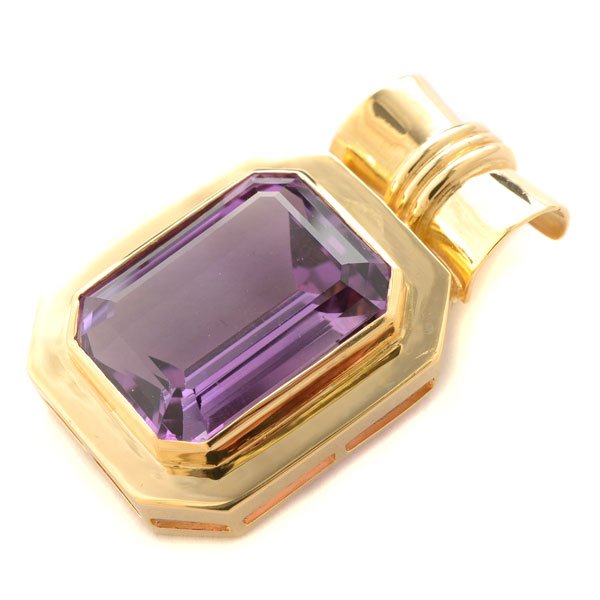 Amethyst, 14k Yellow Gold Pendant Enhancer. (1 of 4)