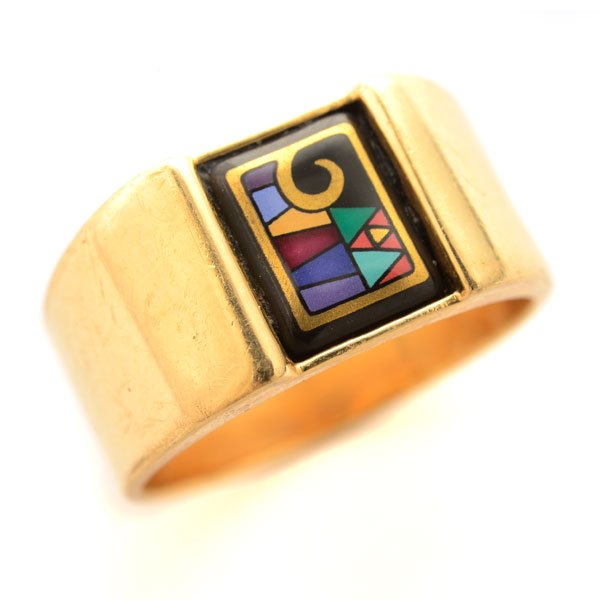 Enamel, 18k Yellow Gold Ring. (1 of 4)