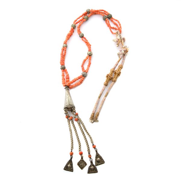 *Coral Bead and Silver Necklace. (1 of 4)