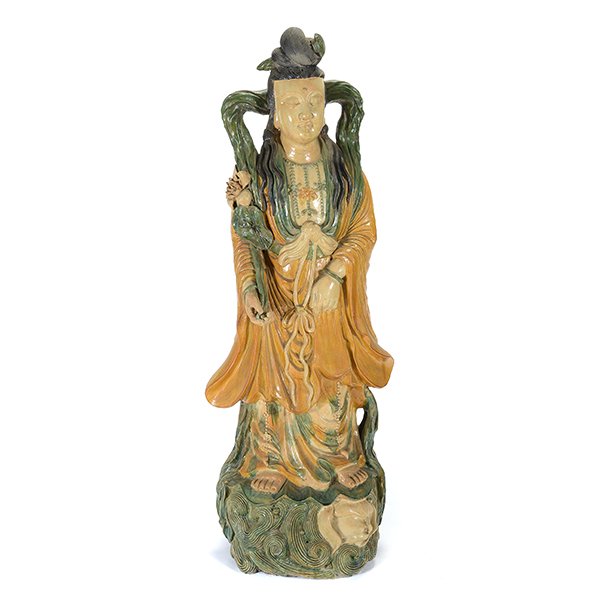 A Massive Glazed Ceramic Guanyin (1 of 4)