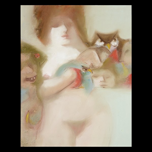 MANUEL CHONG NETO "Desnudo Blanco Con Personajes" Oil (1 of 5)