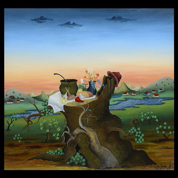 Kovacic, Eastern Euro Surreal Art, Reverse Glass (1 of 5)