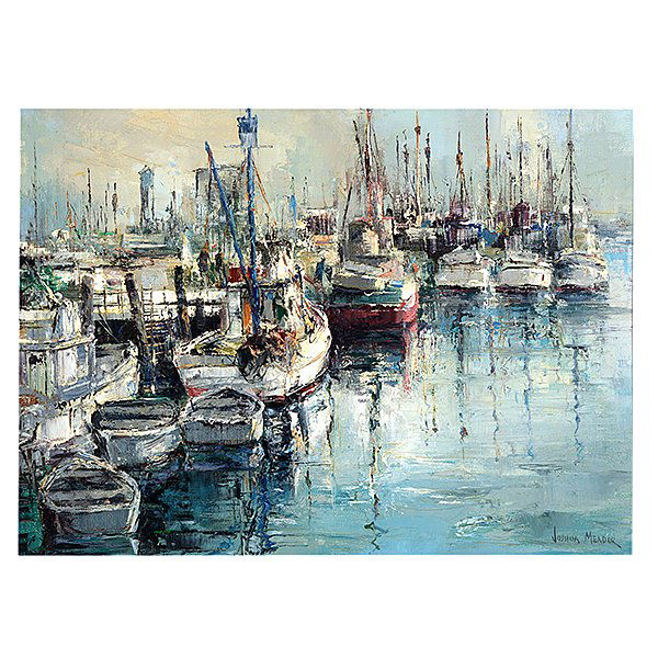 JOSHUA MEADOR "San Pedro Boats, Oil on Canvas (1 of 5)