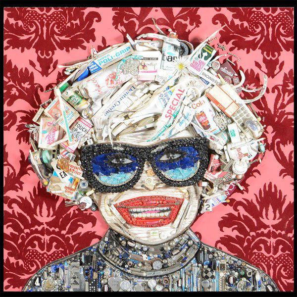 JASON MECIER "Carol Channing" Mixed Media Collage. (1 of 4)