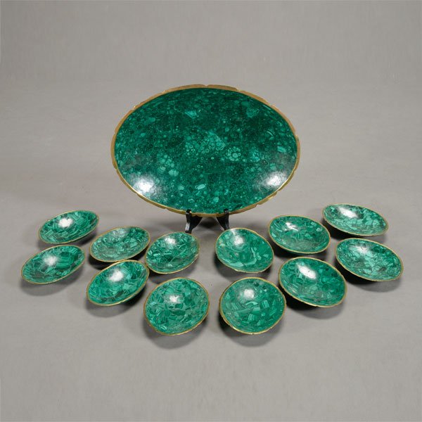 Bronze and Malachite Serving Bowl with Twelve Nut (1 of 4)