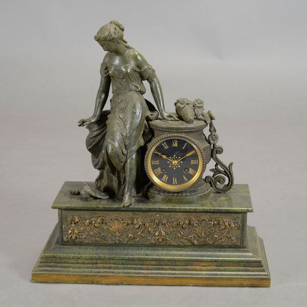 Empire Style Figural Mantle Clock (1 of 5)