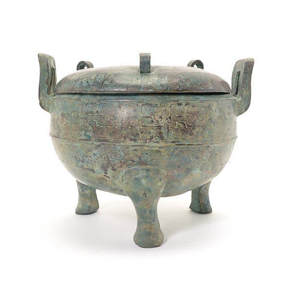 A Bronze Tripod Vessel and Cover, Possibly Han Dyansty (1 of 10)