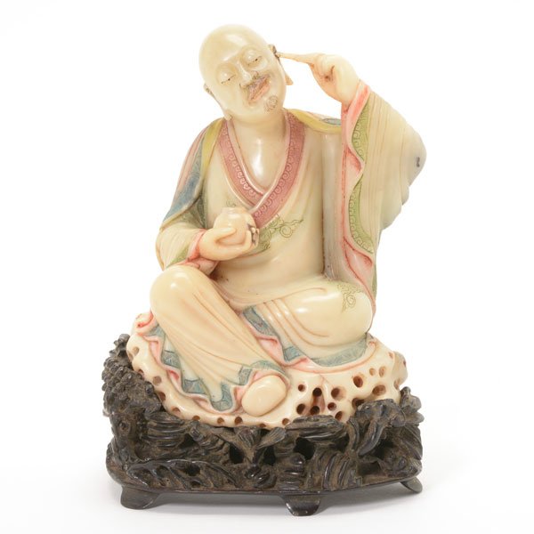A Soapstone Figure of a Luohan, 19th Century (1 of 7)