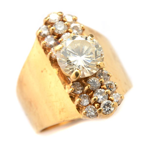 Diamond, 14k Yellow Gold Ring. (1 of 5)