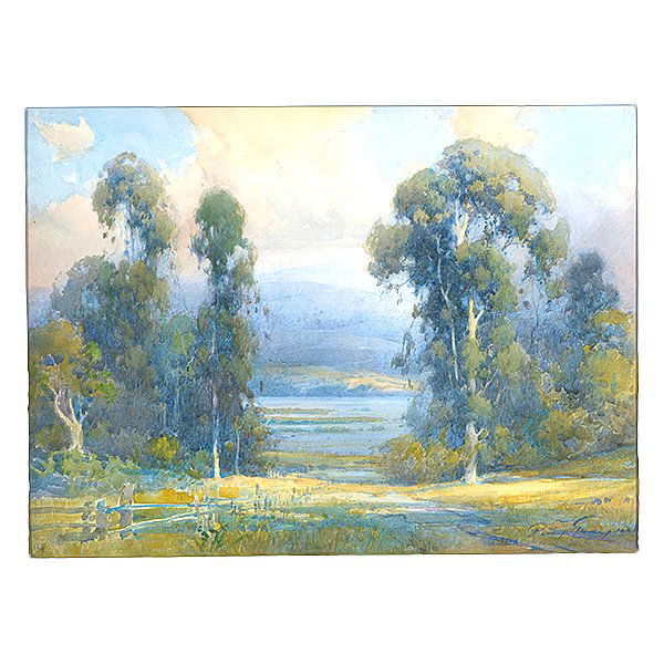 Percy Gray "Marin landscape with Eucalyptus Trees" W/C (1 of 5)