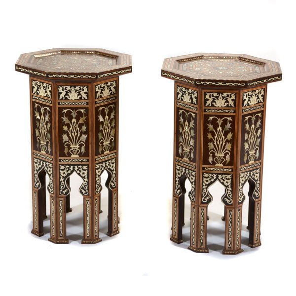 Pair of Levantine Shell and Hardwood Marquetry (1 of 4)