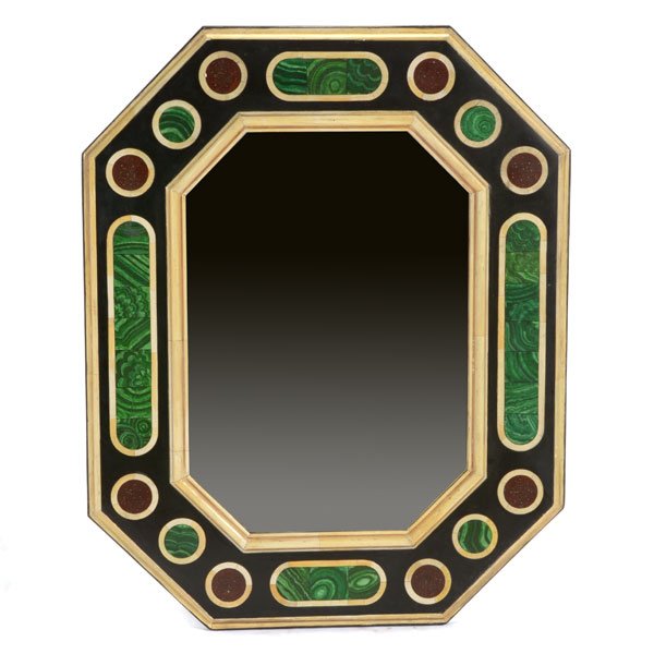 Modernist Style Faux Painted Octagonal Mirror (1 of 4)