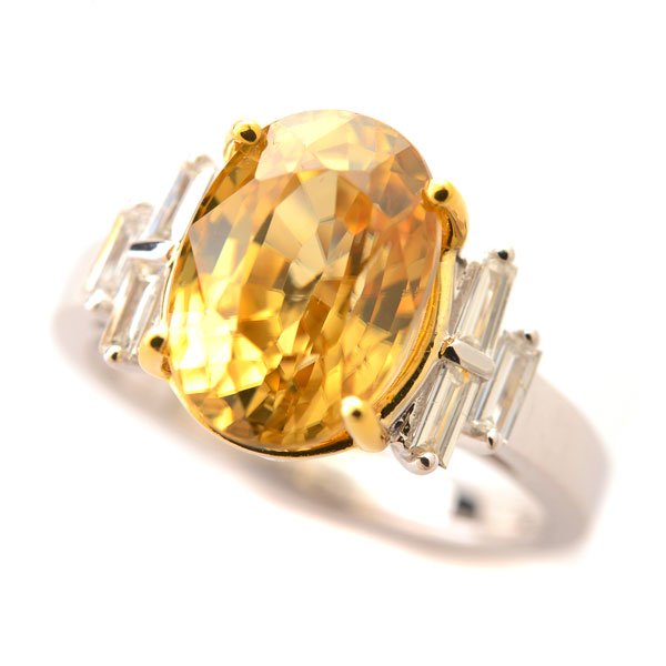 Zircon, Diamond, 18k White Gold Ring. (1 of 4)