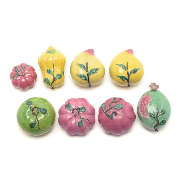 A Group of Eight Glazed Ceramic Fruit (1 of 10)