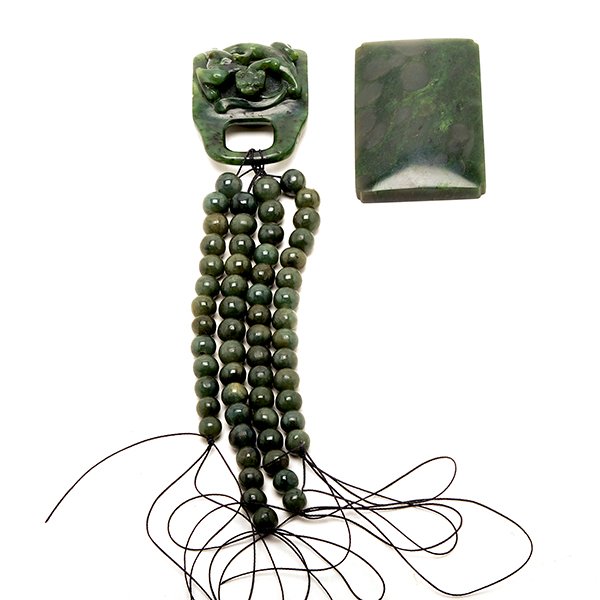 Two Spinach Green Jade Belt Buckles (1 of 7)