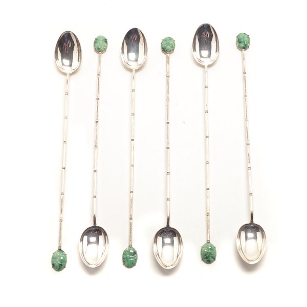 A Set of Six Chinese Export Silver Iced Tea Spoons, (1 of 7)