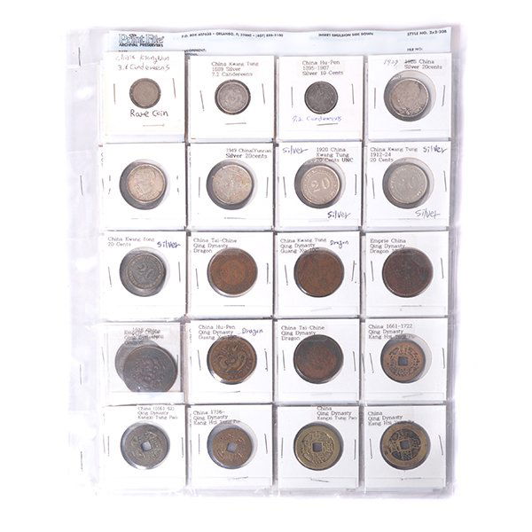 Collection of Chinese Coins 1920th Century, Including