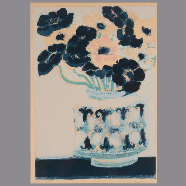 ANDRE BRASILIER "Floral Still Life" Gouache.: ANDRE BRASILIER (French b. 1929) "Floral Still Life" Gouache. Sight: 26 7/8 x 18 1/2 inches; Frame: 34 3/4 x 25 3/8 inches. Pencil signed l/r and titled in French l/l.