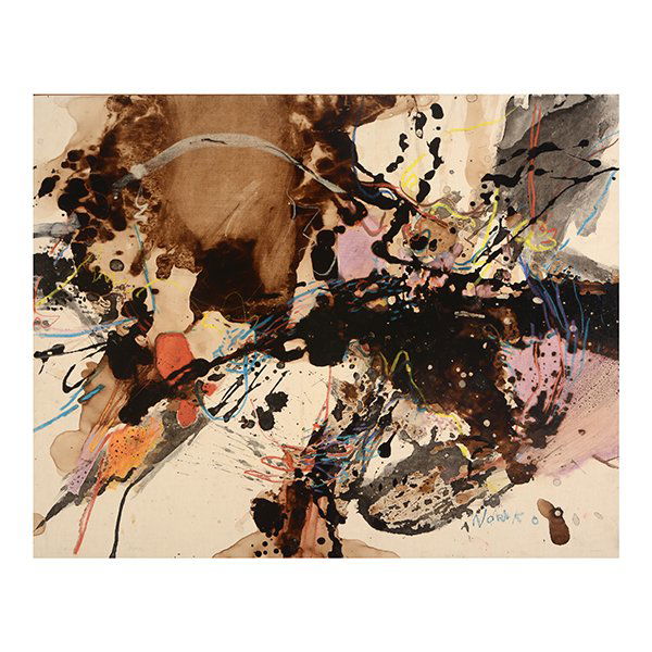 NORIKO YAMAMOTO "Earth Tone Abstract" Oil on Textured (1 of 6)