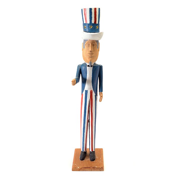 EDGAR TOLSON "Uncle Sam" Painted Wood Sculpture. (1 of 5)
