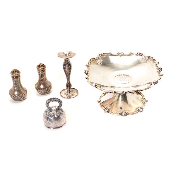 Whiting Sterling Compote, Pair of Gorham Shakers, (1 of 10)