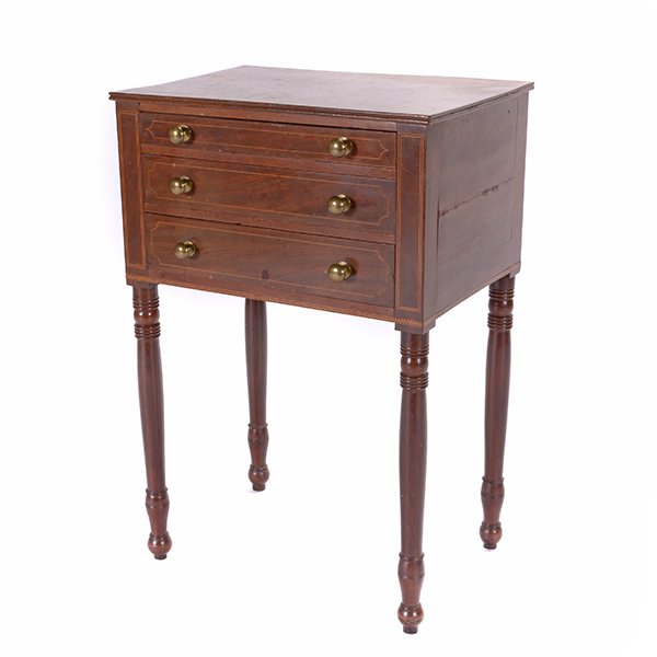 Federal Inlaid Mahogany Bedside Table (1 of 5)