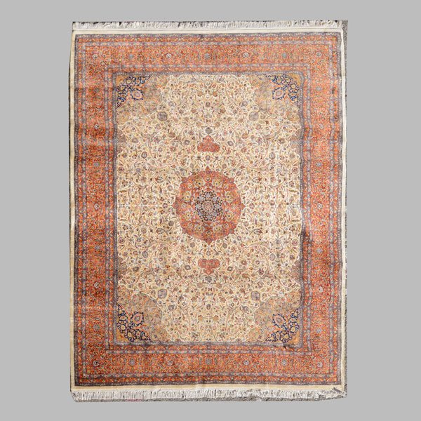 Indo-Tabriz Carpet: 9 feet 4 inches x 12 feet 1 inch (1 of 4)