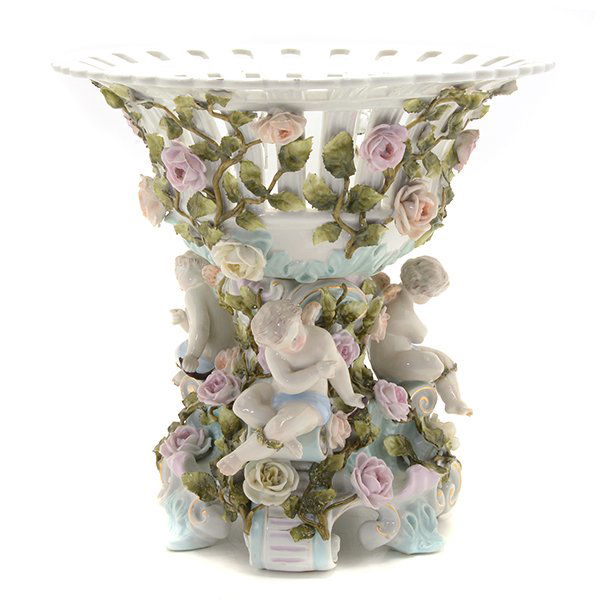 Dresden Floral Encrusted Reticulated Porcelain (1 of 8)